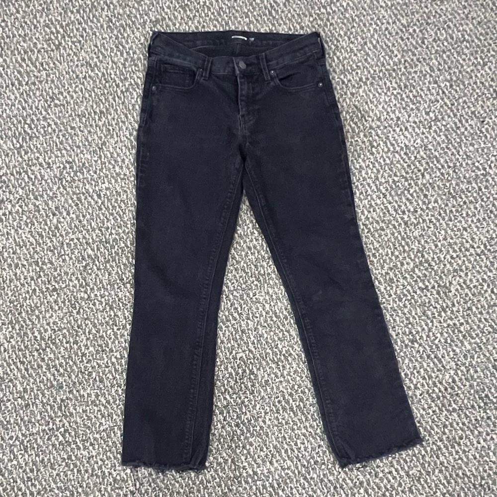 Old Navy Black Flare Ankle Rough Hem Jeans Size 2 Women’s